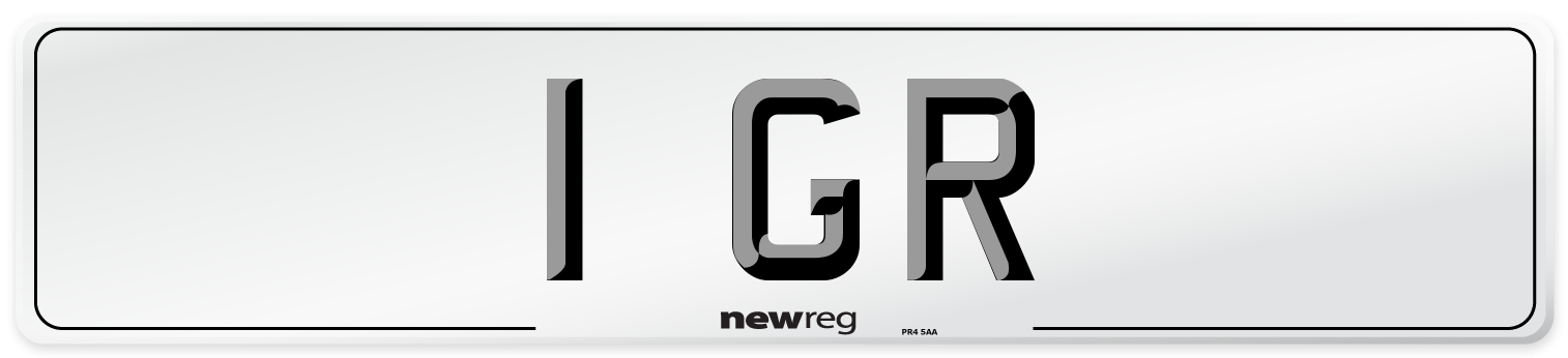 1 GR Number Plate from New Reg